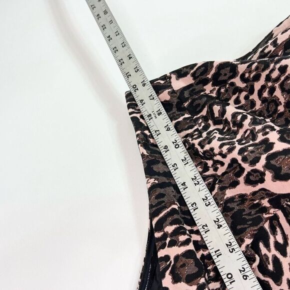 Parker Black Mini Dress Womens 16 JoJo One Shoulder Ruffle Leopard Print new - Picture 6 of 12